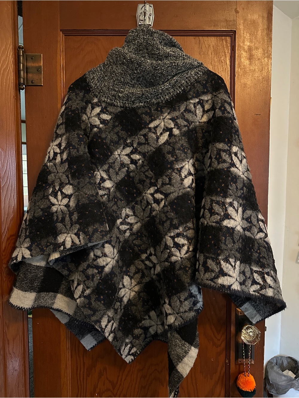 Anthropologie reversible poncho with cowl neck